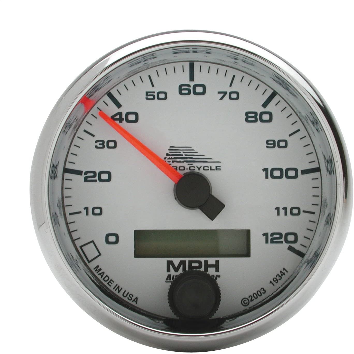AUTO METER 19341 Gauge Speedometer (Pro-Cycle Gauge, Speedo, 2 5/8