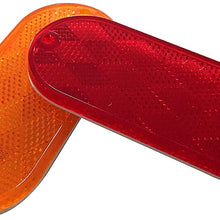 MAXXHAUL 50016 Oval Reflectors 10 Red-10 Amber Self Adhesive Or Drill Mount-DOT, 20 Pack