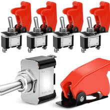 Nilight 90014E Heavy Duty Rocker Toggle Switch 12V 20A Red Cover SPST ON/Off 2Pin Car Truck Boat-5 Pack, 2 Years Warranty