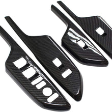 MOTOKU Set of 4 Carbon Fiber Interior Door Window Lock Lift Control Switch Bezel Panel Cover Trim for Honda Civic 10th 2016-2020