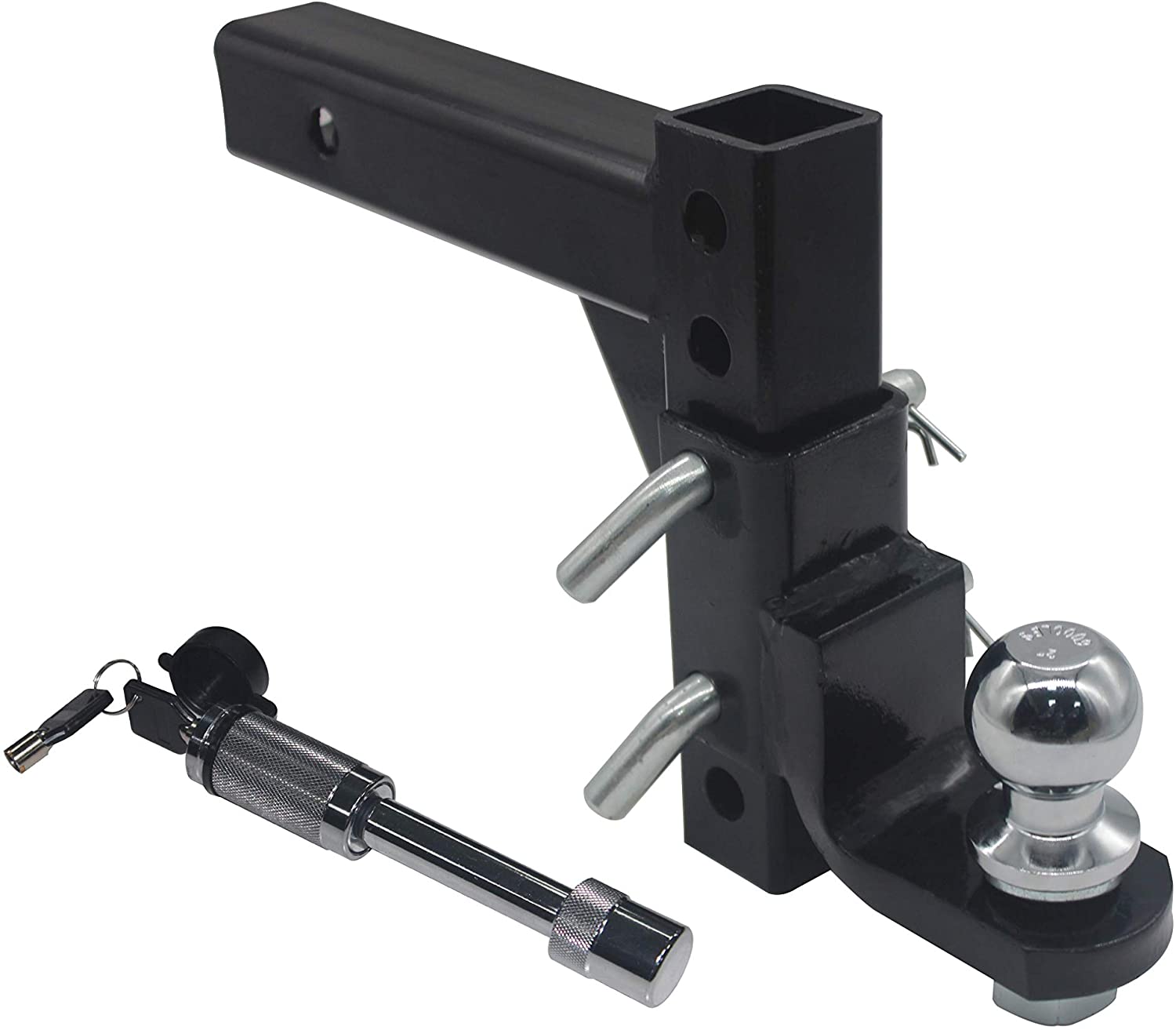 Open Road Brands OPENROAD 5000lbs Capacity 8-Position Drop Ball Mount for Towing, 10