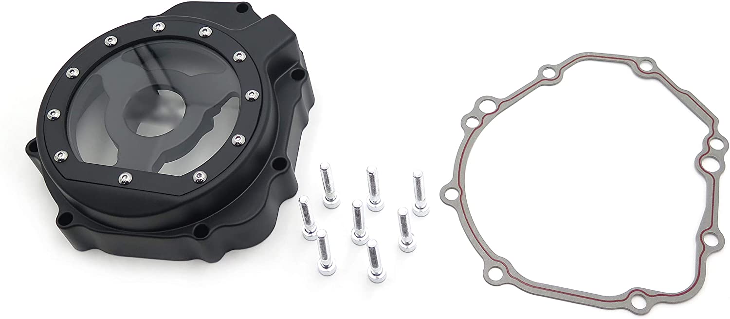 SMT MOTO- Motorcycle Engine Stator cover see through FOR Suzuki 2005 - 2008 GSXR1000 Black left