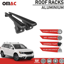 Roof Rack Cross Bars Lockable Luggage Carrier Fits Dodge Journey 2009-2021 | Aluminum Black Cargo Carrier Rooftop Luggage Bars 2 PCS.