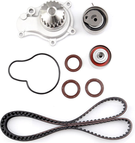 OCPTY Fits for 2002-2009 2.4L Jeep Wrangler Liberty Dodge Caravan Stratus Chrysler Sebring PT Cruiser Voyager 2.4L L4 DOHC Timing Belt Water Pump Kit