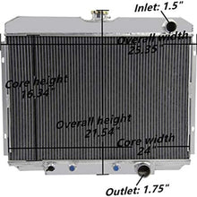 CoolingSky 62MM 4 Row Core Aluminum Radiator +2X12" Fan +Shroud for Ford Mustang Cougar Fairlane Ranchero V8 1967-1970