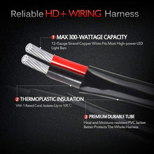 MICTUNING HD+ 12 Gauge LED Light Bar Wiring Harness Kit with 60Amp Relay, 3 Free Fuse, Rocker Switch Blue(2 Lead)