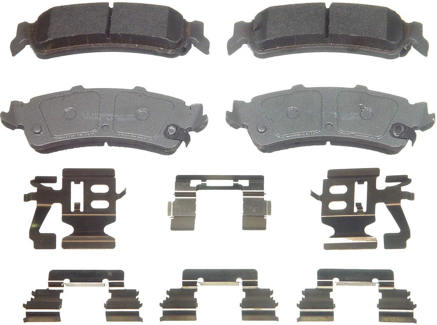 Wagner ThermoQuiet QC792A Ceramic Disc Pad Set With Installation Hardware, Rear