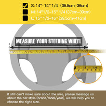 Valleycomfy 14.25 inch Auto Car Steering Wheel Covers Black with Black Lines- Genuine Leather for Prius Civic