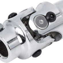 X AUTOHAUX 3/4" Round Smooth X 3/4"-36 Spline Chrome Universal Car Steering Shaft U Joint Column