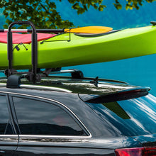 RaxGo Premium Folding Kayak Roof Rack Set – Heavy-Duty J-Bar Carrier Holds Up to 165 Lbs. – Compatible with T-Slider Pre-Installed Roof Rack Bars & Cross Bars – Carries Your Canoe, SUP or Surf Ski