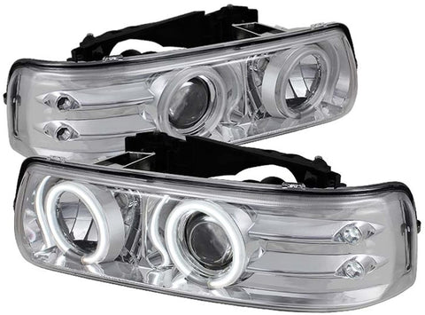 Spyder Auto PRO-YD-CS99-CCFL-BK Chevy Silverado 1500/2500/3500/Chevy Suburban 1500/2500/Chevy Tahoe Black CCFL LED Projector Headlight with Replaceable LEDs