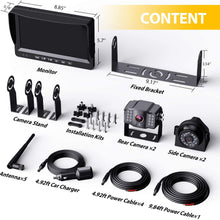 Xroose Backup Camera Wireless with DVR 9" FHD Monitor for Truck RV Trailer Rear Side View Reversing 4 Back Up Camera W/Built-in Recorder Monitor Stable Signal System CX4