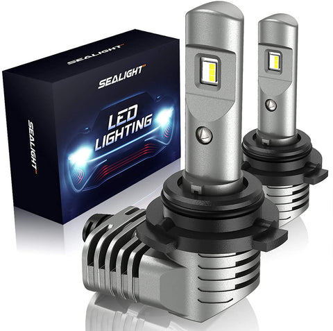 SEALIGHT 9005/HB3 LED Headlight Bulbs 150% Brightness 1:1 Halogen Size High Beams H10 Fog Lights 6000K Cool White Lighting Conversion Kit with Fan IP67