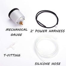 Turbo Boost/Vacuum Gauge Kit 30 PSI Tinted 7 Color - Includes Mechanical Hose & T-Fitting - Black Dial - Smoked Lens - for Car & Truck - 55mm