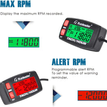 Runleader Hour Meter Tachometer,Maintenance Reminder,Alert RPM,Backlit Display,Initial Hours Setting,Battery Replaceable,Use for ZTR Mower Generator Marine ATV and Gas Powered Device. (Button-Blue)