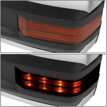 Pair Chrome Power Heated Telescoping Amber LED Turn Signal Towing Mirrors Replacement for Silverado Sierra GMT900 07-14