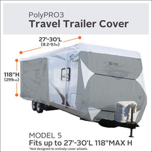 Classic Accessories Over Drive PolyPRO3 Deluxe Travel Trailer Cover or Toy Hauler Cover, Fits 27' - 30' RVs (73563)