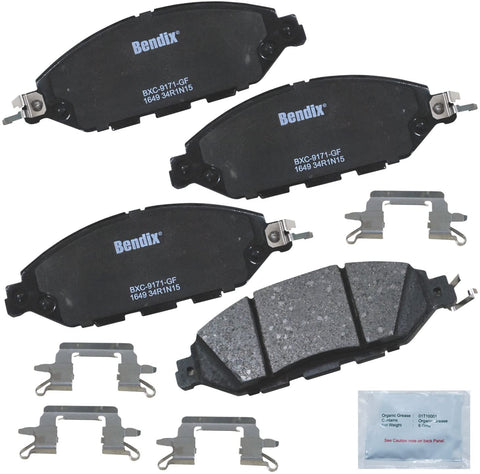 Bendix Premium Copper Free CFC1649 Ceramic Brake Pad (with Installation Hardware Front)