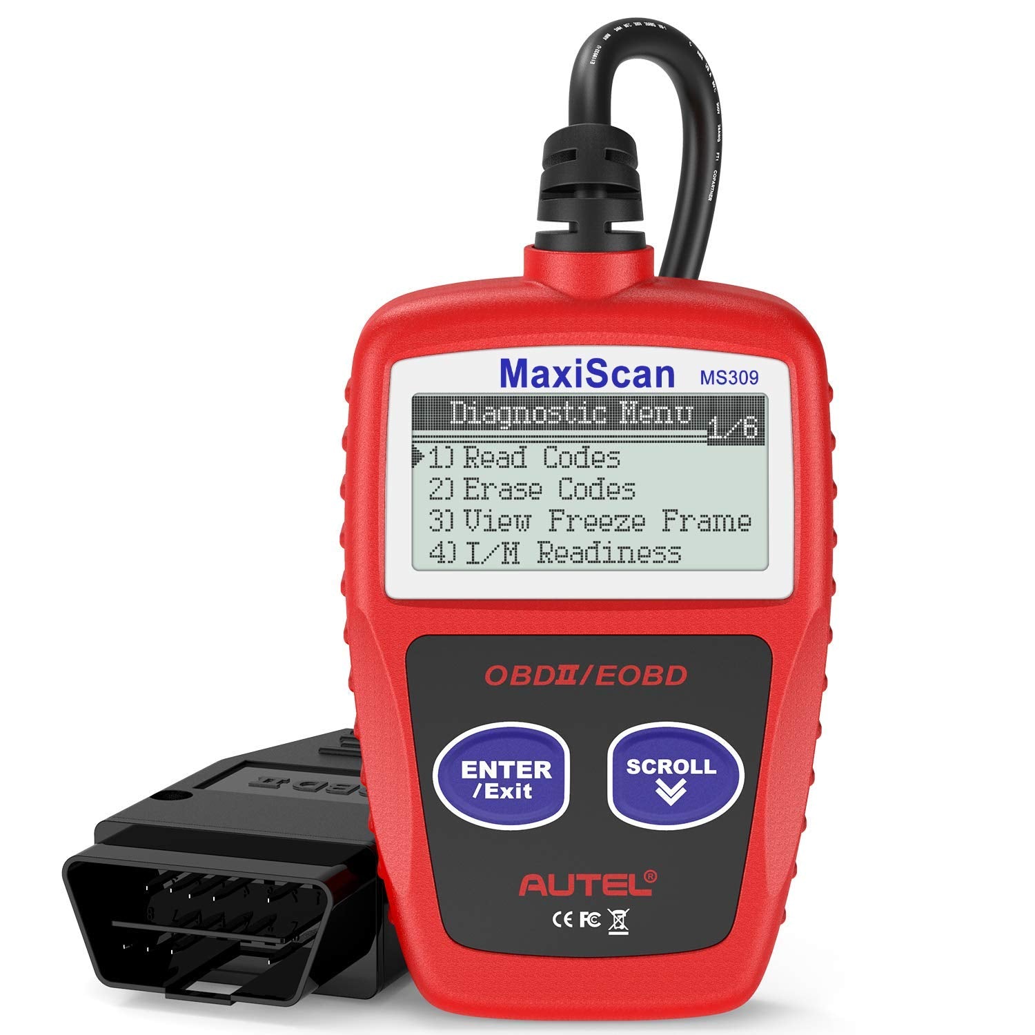 Autel MS309 Universal OBD2 Scanner Engine Fault Reader, Read Clear Codes, View Freeze Frame Data, I/M Readiness Smog Check CAN Diagnostic Scan Tool