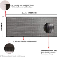 Tentproinc RV Awning Sun Shade Screen 6' X 15' 3'' - Black Mesh Sunshade UV Blocker Complete Kits Motorhome Camping Trailer Canopy Shelter - 3 Years Lasting
