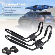 Universal Foldable Kayak Canoe SUP Carrier J Shape Kayak Rack for Canoe SUP, Kayaks, Surfboard and Ski Board Rooftop Mount on SUV, Car and Truck (2pcs)