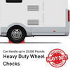 SECURITYMAN 2 Pack Wheel Chocks - Constructed of Heavy Duty Solid Rubber for 20,000 lbs of RV, Trailer, Truck, Camper - Perfect on All Surfaces and in All Weather - Orange