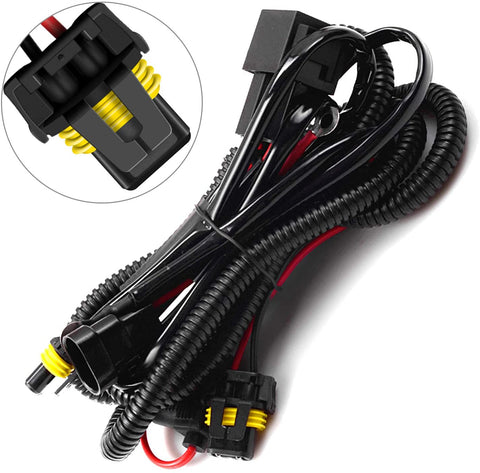 DZG Universal HID Wiring Harness Kit Wire Connectors 12V AC with Waterproof Relay 30A In-line Fuse