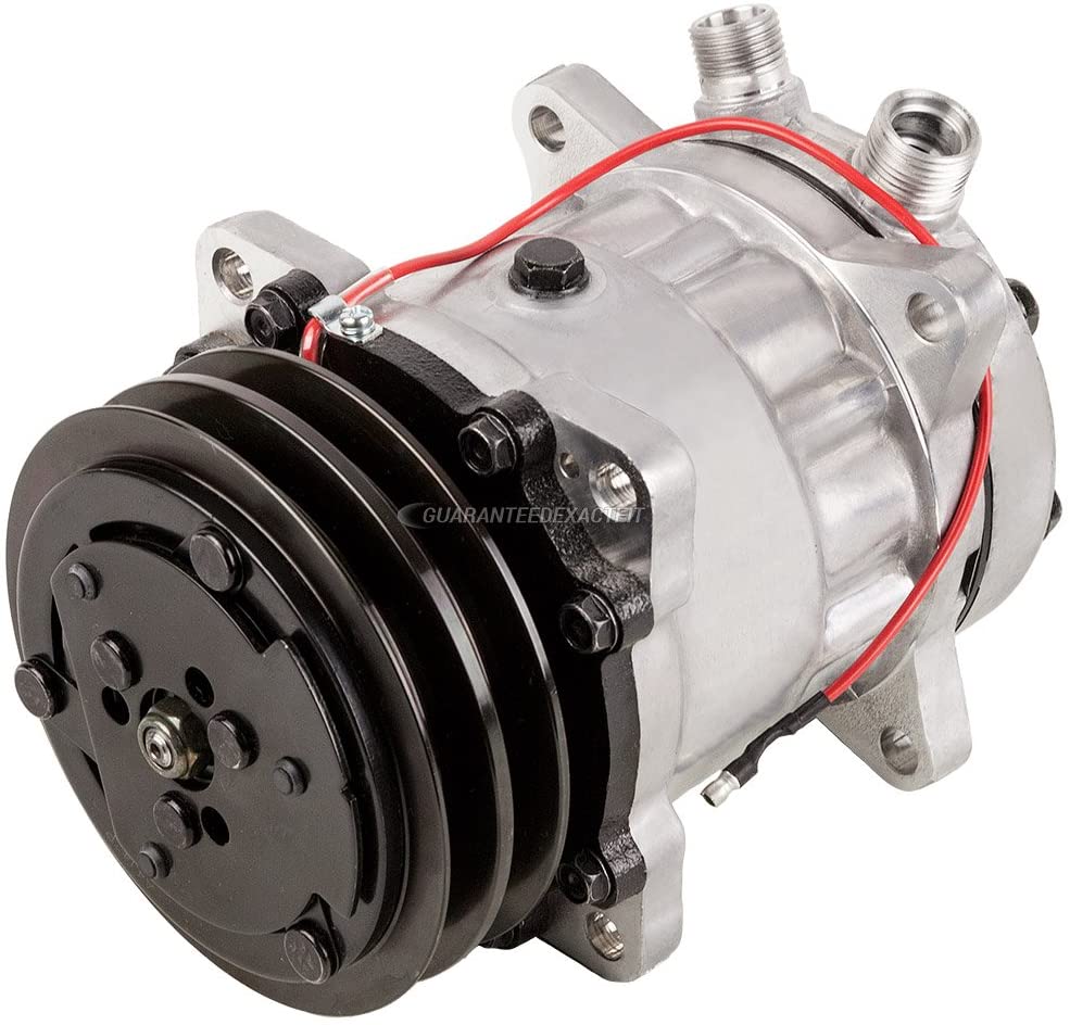 AC Compressor & 125mm 2 Groove A/C Clutch Replaces Sanden SD7H13 7312 w/ 12v 1-Wire Clutch Switch - BuyAutoParts 60-01842NA New