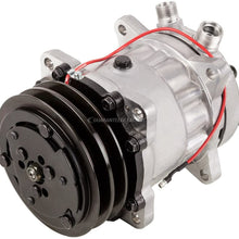 AC Compressor & 125mm 2 Groove A/C Clutch Replaces Sanden SD7H13 7312 w/ 12v 1-Wire Clutch Switch - BuyAutoParts 60-01842NA New