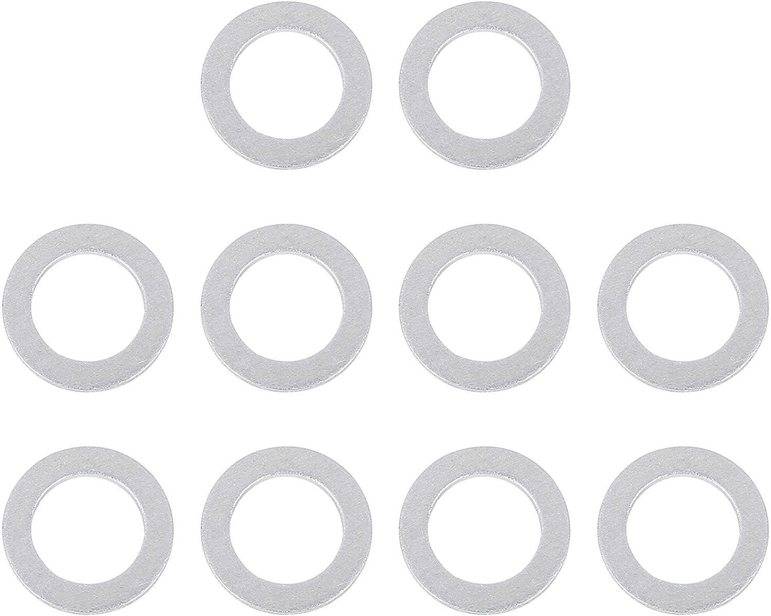 X AUTOHAUX 10pcs M14 Silver Tone Oil Drain Plug Gaskets Replacement for Honda 94109-14000