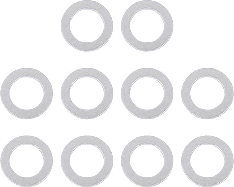 X AUTOHAUX 10pcs M14 Silver Tone Oil Drain Plug Gaskets Replacement for Honda 94109-14000