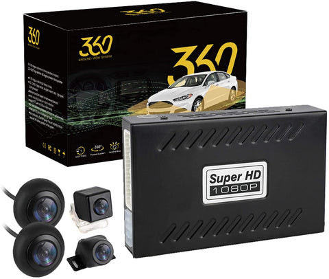 360 Degree Bird View Panoramic System Waterproof Seamless 4 Camera Car DVR Universal Recording Parking Rear View Cam for All Car by CarThree