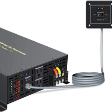 WZRELB 3500W 24VDC 120VAC Pure Sine Wave Power Inverter, 2 AC Outlets, Wired Remote Control, RV (RBP-350024WR)