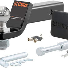 CURT 45534 Trailer Hitch Ball Mount with 2-Inch Trailer Ball & Hitch Lock, Fits 2-Inch Receiver, 7,500 lbs. GTW, 2-Inch Drop