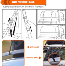 MeeFar Car Roof Bag XBEEK Rooftop top Cargo Carrier Bag Waterproof 15 Cubic feet for All Cars with/Without Rack, Includes Anti-Slip Mat, 8 Reinforced Straps, 6 Door Hooks, Luggage Lock