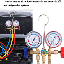 Refrigerant Manifold Gauge Set, KKmoon Refrigerant Manifold Gauge Set Air Conditioning Tools with Hose and Hook for R12 R22 R404A R134A