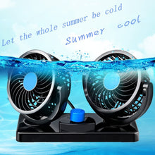 TUTU-C 12V 24V Mini Electric Car Fan Low Noise Summer Car Air Conditioner 360 Degree Rotating 2 Gears Adjustable Car Fan Air Cooling Fan (12V)