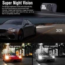 LeeKooLuu Reverse/Rear View Camera and Mirror Monitor Kit Only Wire Single Power Rear View/Full time View Optional for Car Truck with 7 LED Night Vision Waterproof Grid Lines