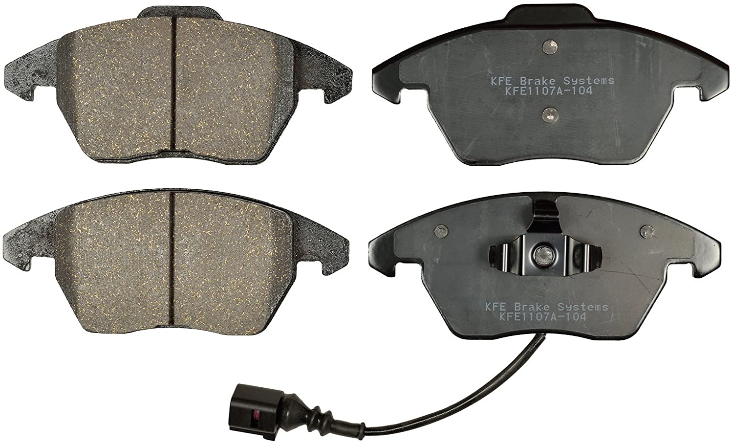 KFE KFE1107A-104 Ultra Quiet Advanced Premium Ceramic Brake Pad Front Set Compatible with: VW Jetta, Passat, Golf; Audi A3, TT