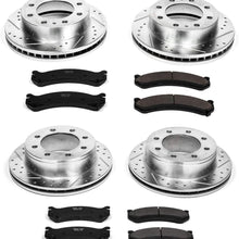 Power Stop K2073 Front & Rear Brake Kit with Drilled/Slotted Brake Rotors and Z23 Evolution Ceramic Brake Pads