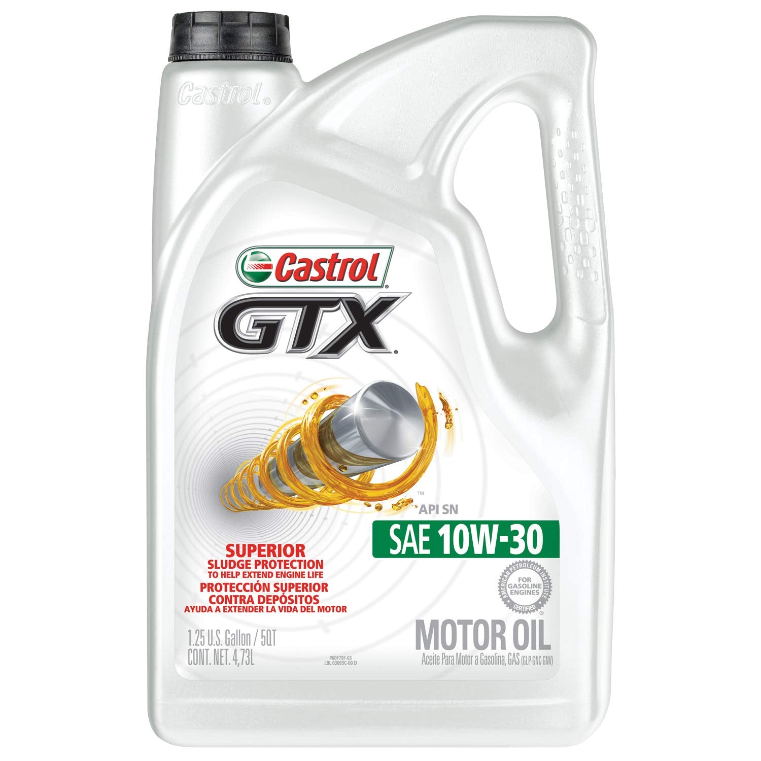 Castrol 03093 GTX 10W-30 Motor Oil, 5 Quart