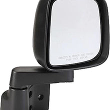 Dorman 955-695 Passenger Side Manual Door Mirror - Folding for Select Jeep Models, Black