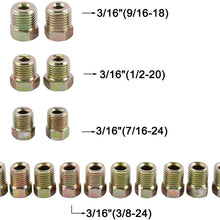 AuInLand 25 Ft. of 3/16 in Brake Line Tubing Kit, Copper-Coated Iron Break Line, Flexible Brake Coil Roll with 16 Fittings