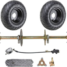WPHMOTO 1" x 32" Live Axle Kit with 13x5.00-6 Wheels Tires Rim and Chain Sprocket Brake Master Cylinder for Go Kart Quad Trike Golf Carts