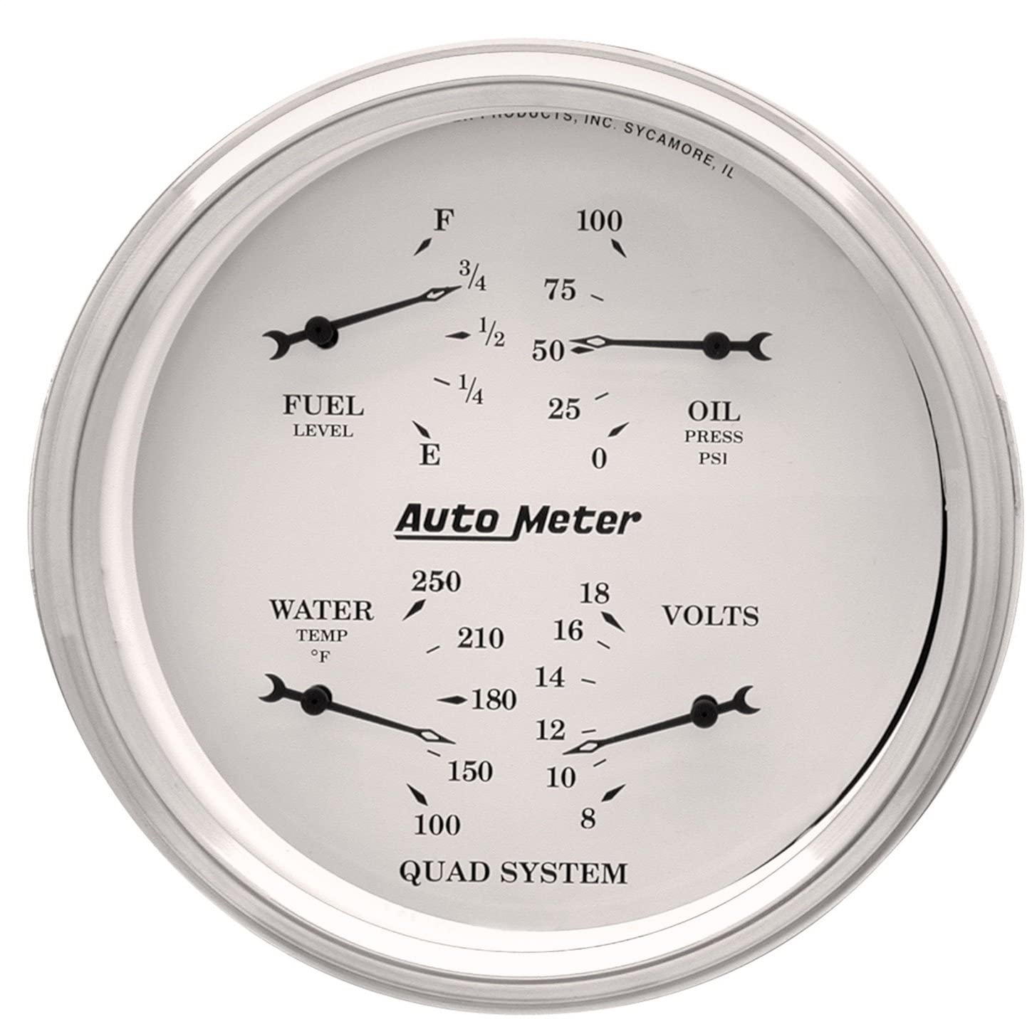 AUTO METER 1610 Old TYME White Quad Gauge