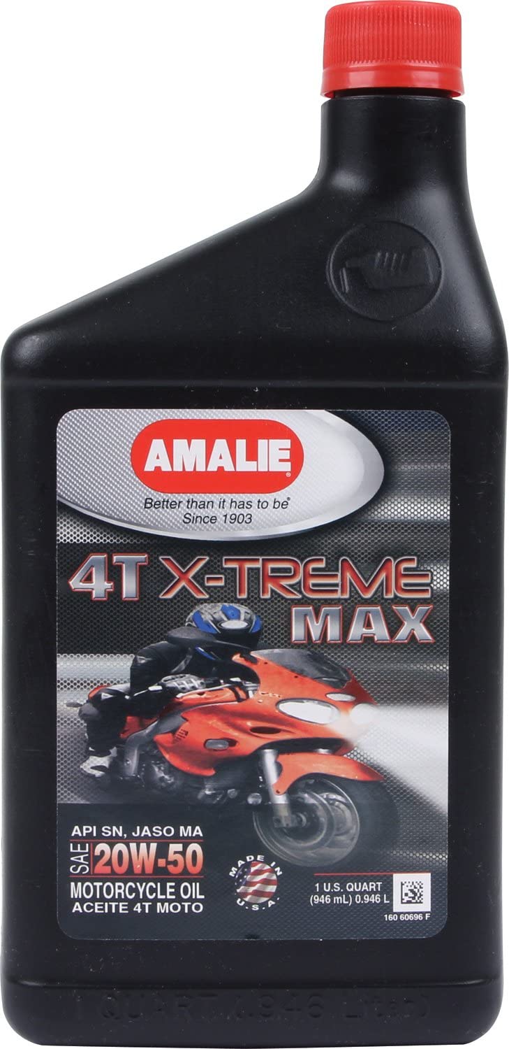 Amalie (160-60696-56-12PK) 4T X-treme Max MC 20W-50 Motor Oil - 1 Quart Bottle, (Pack of 12)