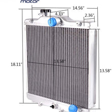 3 Row 52mm Aluminum Racing Cooling Radiator Stop Leak Compatible For Honda Civic EK EG B16A B18C DOHC 1992-1999 With 12" Radiator Cooling Fan