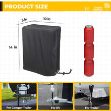 BougeRV 600D Polyester Electric Tongue Jack Cover RV Accessories Universal Trailer RV Electric Tongue Jack Protective Cover Camper Accessories for Outside (Large Size 14″H x 5″W x 10″D)