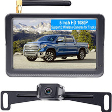 LeeKooLuu LK2 HD 1080P Wireless Backup Camera 5'' Display System Stable Digital Signals Rear View Camera for Trucks,Cars,Mini RVs,Newest Split Screen,Dual Wireless Channels,IP69 Waterproof