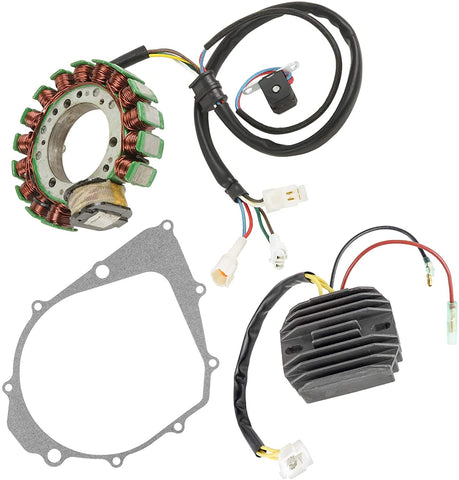 Caltric Stator & Regulator Rectifier Compatible With Yamaha Kodiak 400 Yfm400 1996-1998 With Gasket